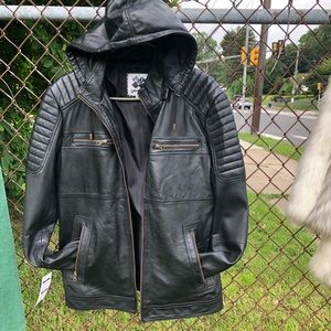 Soft Spanish leather jacket w/hood